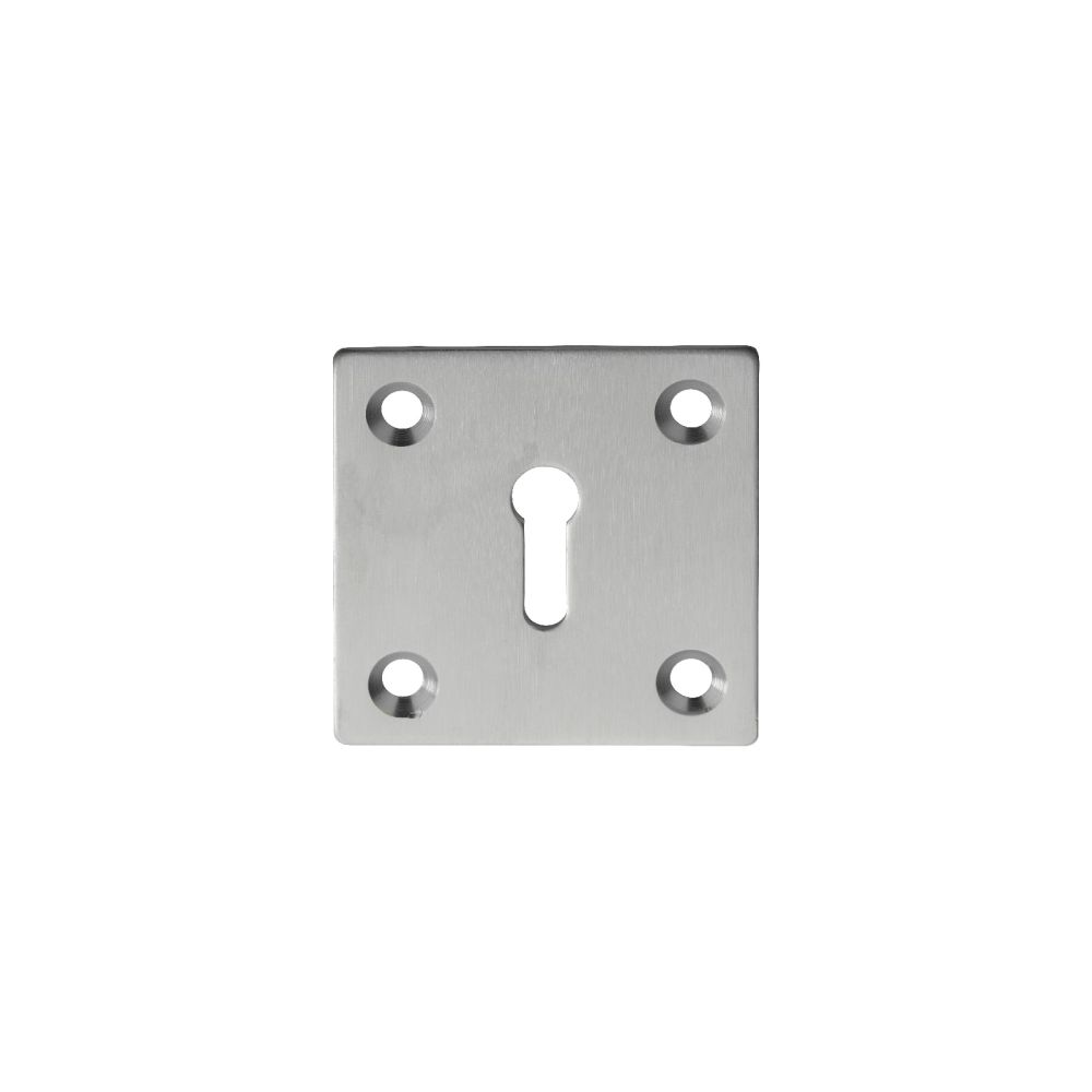 This is an image of Carlisle Brass - Square Standard Profile Escutcheon - Satin Chrome available to order from T.H Wiggans Architectural Ironmongery in Kendal, quick delivery and discounted prices.