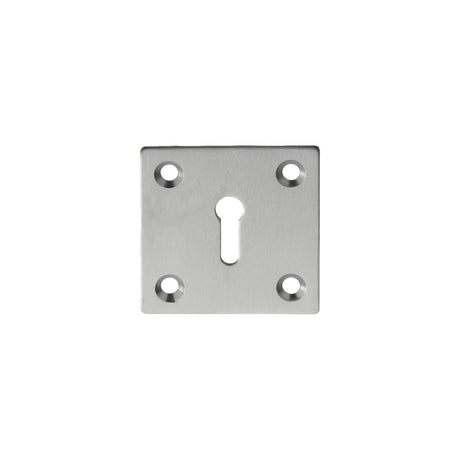 This is an image of Carlisle Brass - Square Standard Profile Escutcheon - Satin Chrome available to order from T.H Wiggans Architectural Ironmongery in Kendal, quick delivery and discounted prices.