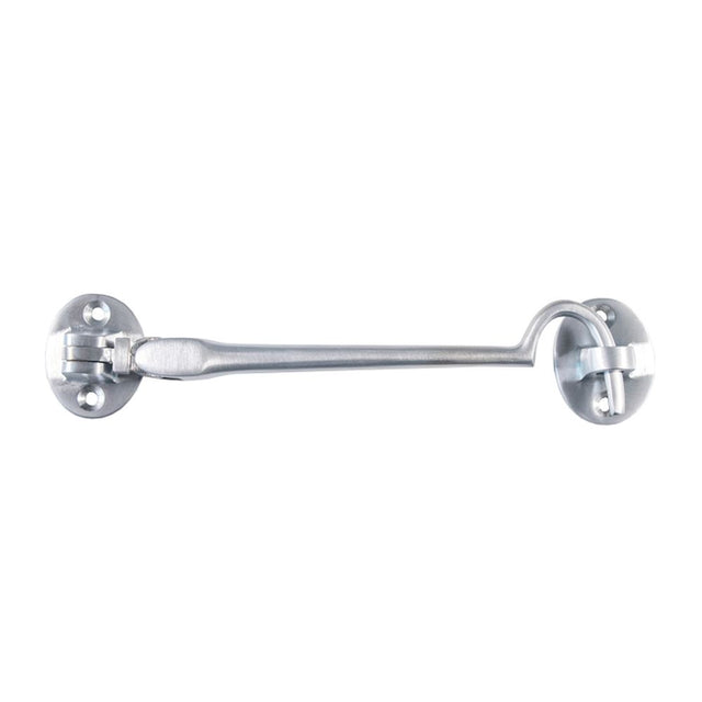 This is an image of a Carlisle Brass - Silent Pattern Cabin Hook - Satin Chrome that is availble to order from T.H Wiggans Architectural Ironmongery in Kendal in Kendal.