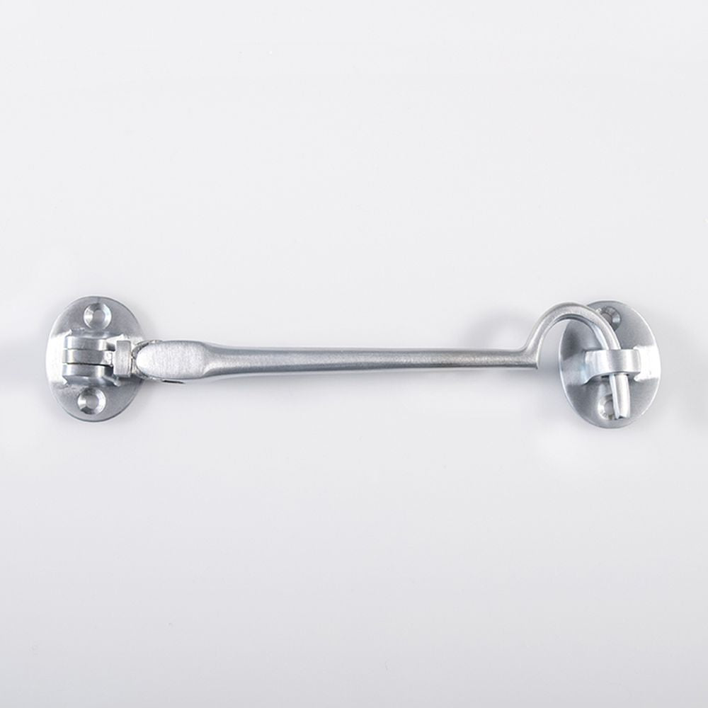 This is an image of a Carlisle Brass - Silent Pattern Cabin Hook - Satin Chrome that is availble to order from T.H Wiggans Architectural Ironmongery in Kendal in Kendal.