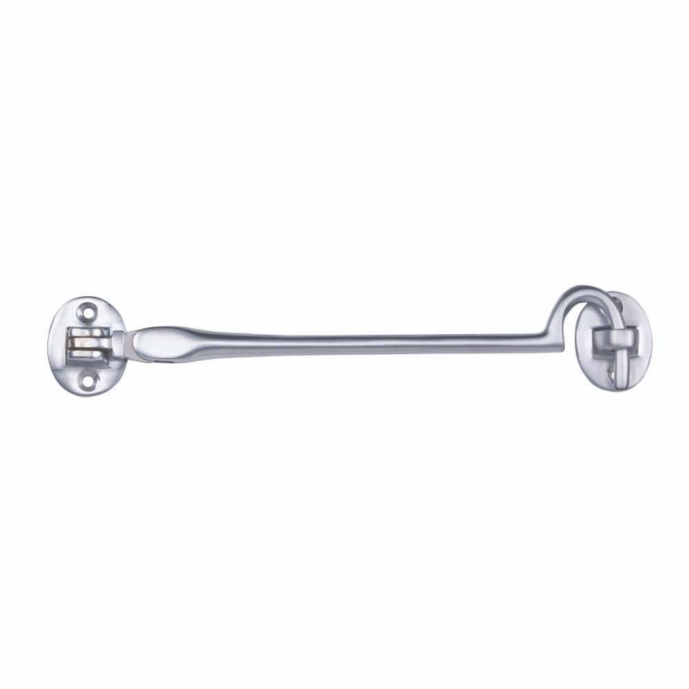 This is an image of a Carlisle Brass - Silent Pattern Cabin Hook - Satin Chrome that is availble to order from T.H Wiggans Architectural Ironmongery in Kendal in Kendal.