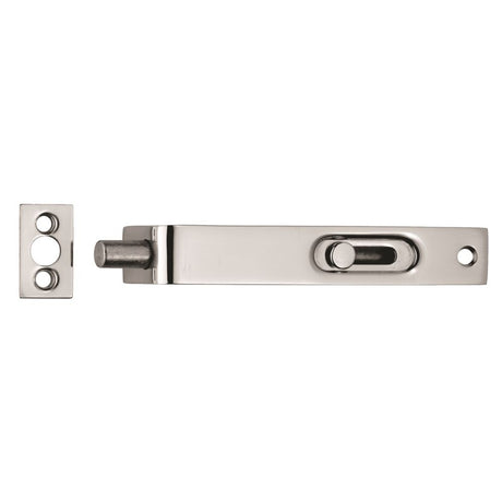 This is an image of a Carlisle Brass - Sunk Slide Flush Bolt - Polished Chrome that is availble to order from T.H Wiggans Architectural Ironmongery in Kendal in Kendal.