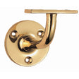 This is an image of a Carlisle Brass - Heavyweight Handrail Bracket - Polished Brass that is availble to order from T.H Wiggans Architectural Ironmongery in Kendal in Kendal.