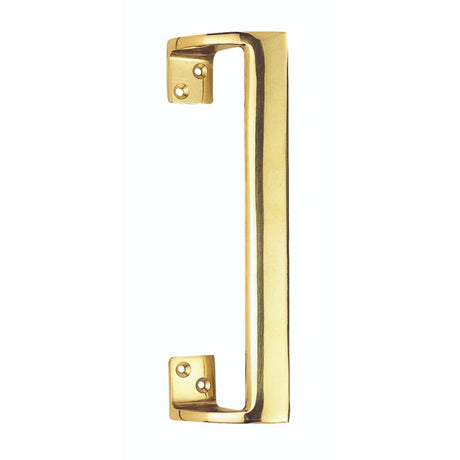 This is an image of Carlisle Brass - Cranked Pull Handle - Polished Brass available to order from T.H Wiggans Architectural Ironmongery in Kendal, quick delivery and discounted prices.