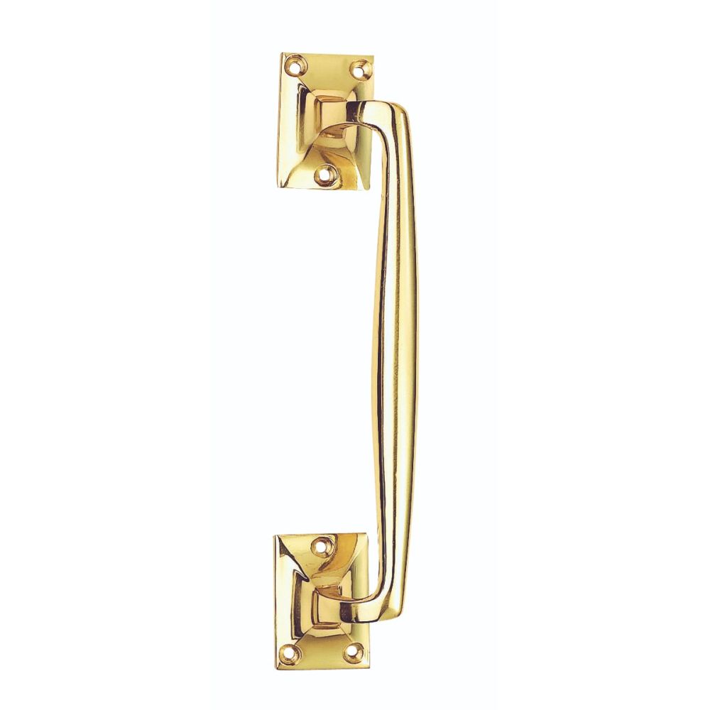 This is an image of Carlisle Brass - Pub Style Pull Handle - Polished Brass available to order from T.H Wiggans Architectural Ironmongery in Kendal, quick delivery and discounted prices.