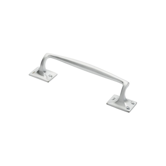 This is an image of Carlisle Brass - Pub Style Pull Handle - Satin Chrome available to order from T.H Wiggans Architectural Ironmongery in Kendal, quick delivery and discounted prices.