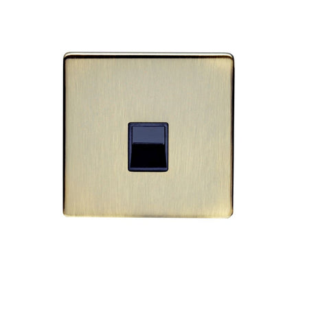 This is an image showing Eurolite Concealed 3mm Telephone Master - Antique Brass (With Black Trim) ab1mb available to order from T.H. Wiggans Ironmongery in Kendal, quick delivery and discounted prices.