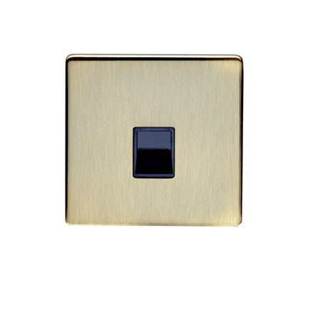 This is an image showing Eurolite Concealed 3mm Telephone Slave - Antique Brass (With Black Trim) ab1slb available to order from T.H. Wiggans Ironmongery in Kendal, quick delivery and discounted prices.