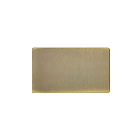 This is an image showing Eurolite Concealed 3mm Double Blank Plate - Antique Brass (With Black Trim) ab2bb available to order from T.H. Wiggans Ironmongery in Kendal, quick delivery and discounted prices.