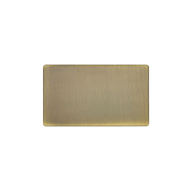 This is an image showing Eurolite Concealed 3mm Double Blank Plate - Antique Brass (With Black Trim) ab2bb available to order from T.H. Wiggans Ironmongery in Kendal, quick delivery and discounted prices.