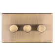 This is an image showing Eurolite 3 Gang Dimmer - Antique Brassab3dled available to order from T.H. Wiggans Ironmongery in Kendal, quick delivery and discounted prices.