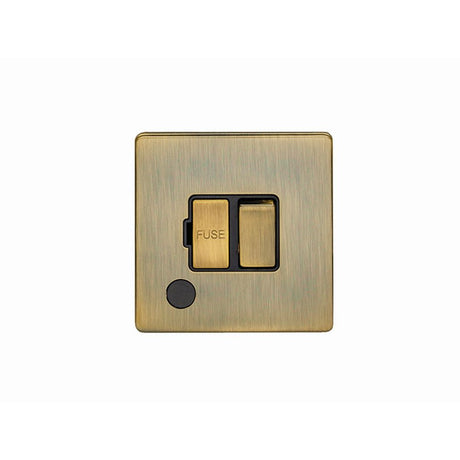 This is an image showing Eurolite Concealed 3mm Switched Fuse Spur - Antique Brass (With Black Trim) abswffob available to order from T.H. Wiggans Ironmongery in Kendal, quick delivery and discounted prices.