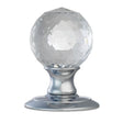 This is an image of a Carlisle Brass - Ice Facetted Crystal Knob - Polished Chrome that is availble to order from T.H Wiggans Architectural Ironmongery in Kendal in Kendal.