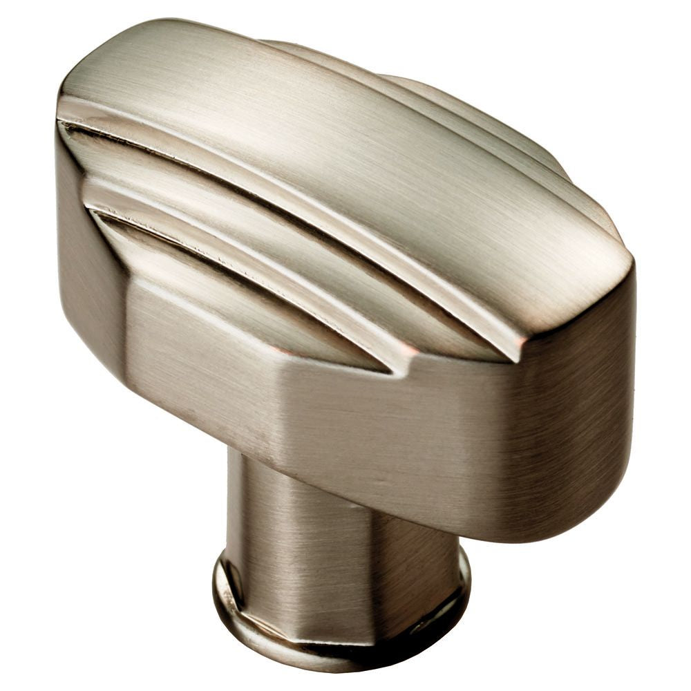 This is an image of a Carlisle Brass - Art Deco Knob - Satin Nickel that is availble to order from T.H Wiggans Architectural Ironmongery in Kendal in Kendal.