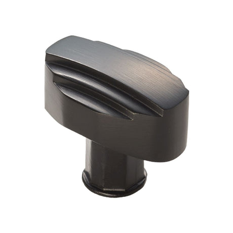 This is an image of a Carlisle Brass - Art Deco Knob - Matt Black that is availble to order from T.H Wiggans Architectural Ironmongery in Kendal in Kendal.