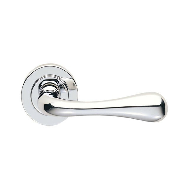 This is an image of Manital - Astro Lever on Round Rose - Polished Chrome available to order from T.H Wiggans Architectural Ironmongery in Kendal, quick delivery and discounted prices.