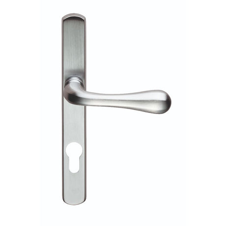 This is an image of Manital - Astro Lever on Euro Lock Narrowplate 70mm c/c - Satin Chrome available to order from T.H Wiggans Architectural Ironmongery in Kendal, quick delivery and discounted prices.