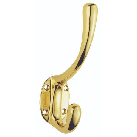 This is an image of a Carlisle Brass - Hat and Coat Hook - Polished Brass that is availble to order from T.H Wiggans Architectural Ironmongery in Kendal in Kendal.