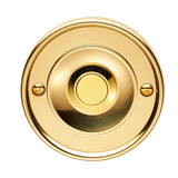 This is an image of Carlisle Brass - Round Bell Push - Polished Brass available to order from T.H Wiggans Architectural Ironmongery in Kendal, quick delivery and discounted prices.