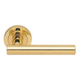 This is an image of Manital - Calla Lever on Round Rose - Polished Brass available to order from T.H Wiggans Architectural Ironmongery in Kendal, quick delivery and discounted prices.