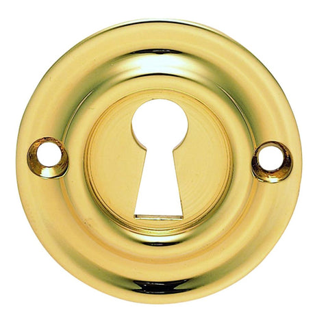 This is an image of Carlisle Brass - Small Escutcheon - Polished Brass available to order from T.H Wiggans Architectural Ironmongery in Kendal, quick delivery and discounted prices.