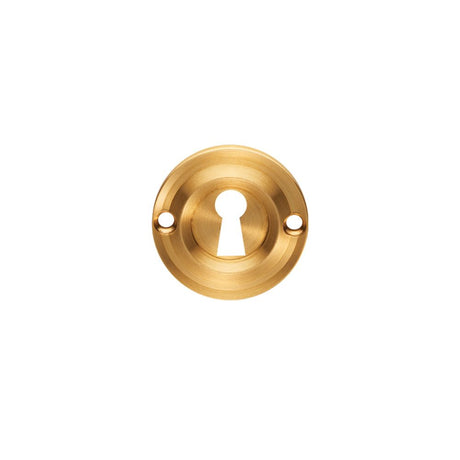 This is an image of Carlisle Brass - Small Escutcheon - Satin Brass available to order from T.H Wiggans Architectural Ironmongery in Kendal, quick delivery and discounted prices.