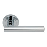 This is an image of Manital - Calla Lever on Round Rose - Polished Chrome available to order from T.H Wiggans Architectural Ironmongery in Kendal, quick delivery and discounted prices.