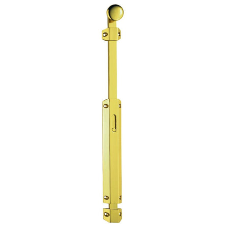 This is an image of a Carlisle Brass - Surface Bolt - extended 355mm - Polished Brass that is availble to order from T.H Wiggans Architectural Ironmongery in Kendal in Kendal.
