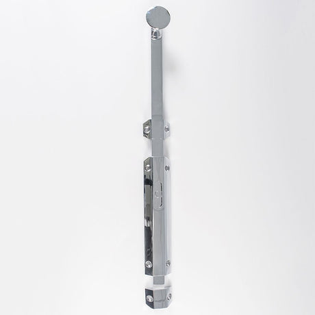 This is an image of a Carlisle Brass - Surface Bolt - extended 355mm - Polished Chrome that is availble to order from T.H Wiggans Architectural Ironmongery in Kendal in Kendal.