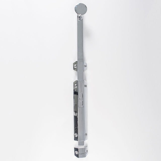 This is an image of a Carlisle Brass - Surface Bolt - extended 355mm - Polished Chrome that is availble to order from T.H Wiggans Architectural Ironmongery in Kendal in Kendal.