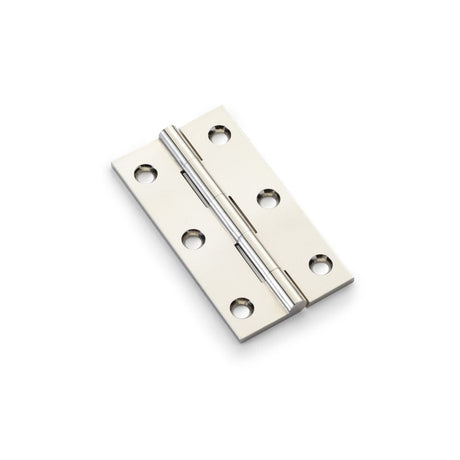This is an image showing Alexander & Wilks Heavy Pattern Solid Brass Cabinet Butt Hinge - Polished Nickel - 3" aw075-ch-pn available to order from T.H Wiggans Ironmongery in Kendal, quick delivery and discounted prices.