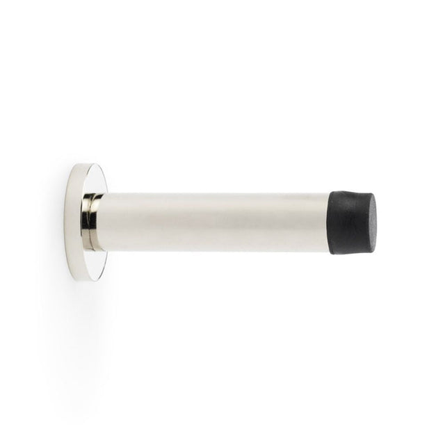 This is an image showing Alexander & Wilks Cylinder Projection Door Stop on Rose - Polished Nickel aw616pn available to order from T.H Wiggans Ironmongery in Kendal, quick delivery and discounted prices.