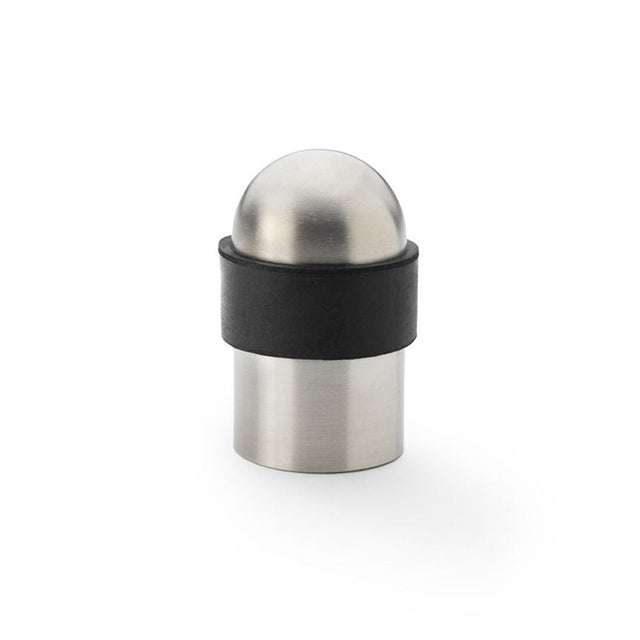 This is an image showing Alexander & Wilks Floor Mounted Dome Top Cylinder Door Stop - Satin Stainless Steel aw637sss available to order from T.H Wiggans Ironmongery in Kendal, quick delivery and discounted prices.