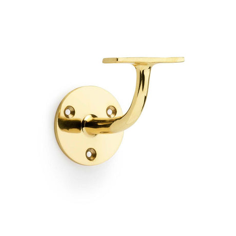 This is an image showing Alexander & Wilks Architectural Handrail Bracket - Polished Brass aw750pbl available to order from T.H Wiggans Ironmongery in Kendal, quick delivery and discounted prices.