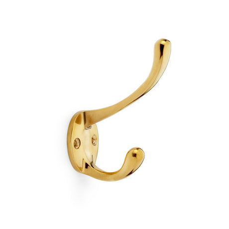 This is an image showing Alexander & Wilks Victorian Hat and Coat Hook - Polished Brass Unlacquered aw770pbu available to order from T.H Wiggans Ironmongery in Kendal, quick delivery and discounted prices.