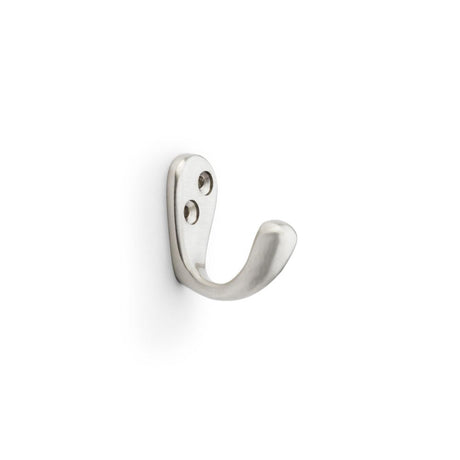 This is an image showing Alexander & Wilks Victorian Single Robe Hook - Satin Nickel aw774sn available to order from T.H Wiggans Ironmongery in Kendal, quick delivery and discounted prices.