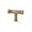 This is an image showing Alexander & Wilks Crispin Bamboo T-bar Cupboard Knob - Antique Brass aw801b-55-ab available to order from T.H Wiggans Ironmongery in Kendal, quick delivery and discounted prices.