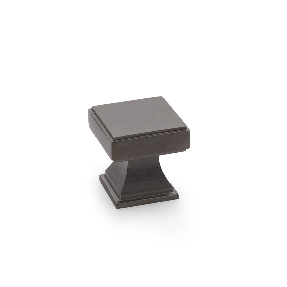 This is an image showing Alexander & Wilks Jesper Square Cupboard Knob - Dark Bronze PVD aw806-30-dbzpvd available to order from T.H Wiggans Ironmongery in Kendal, quick delivery and discounted prices.