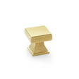 This is an image showing Alexander & Wilks Jesper Square Cupboard Knob - Satin Brass PVD aw806-30-sbpvd available to order from T.H Wiggans Ironmongery in Kendal, quick delivery and discounted prices.