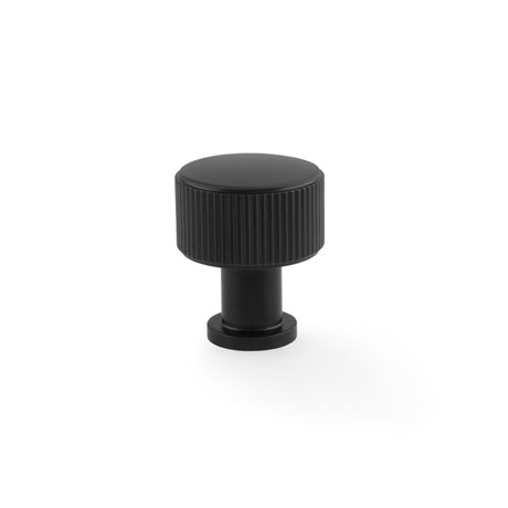 This is an image showing Alexander & Wilks Lucia Reeded Cupboard Knob - Black - 29mm aw807r-29-bl available to order from T.H Wiggans Ironmongery in Kendal, quick delivery and discounted prices.