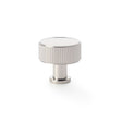 This is an image showing Alexander & Wilks Lucia Reeded Cupboard Knob - Polished Nickel - 35mm aw807r-35-pn available to order from T.H Wiggans Ironmongery in Kendal, quick delivery and discounted prices.