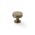 This is an image showing Alexander & Wilks Lynd Cupboard Knob - Antique Brass - 32mm aw808-32-ab available to order from T.H Wiggans Ironmongery in Kendal, quick delivery and discounted prices.