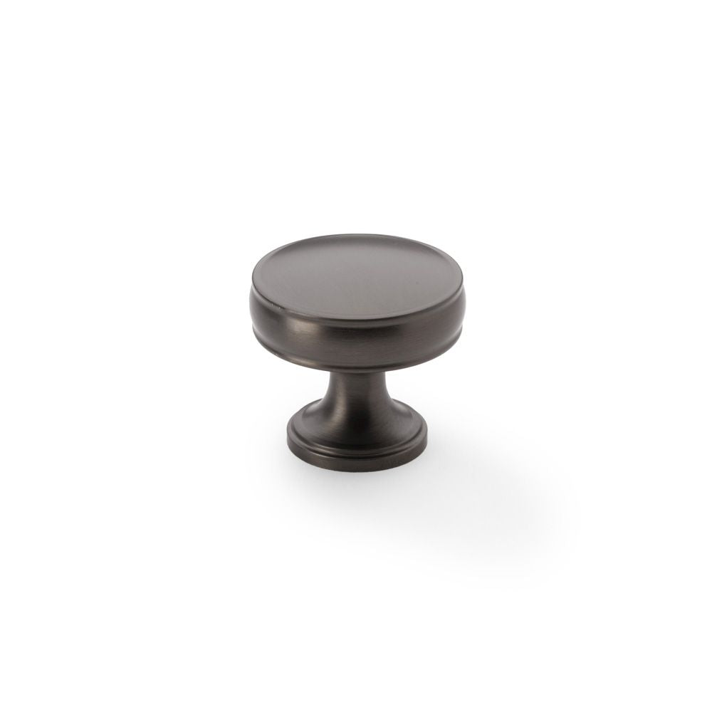 This is an image showing Alexander & Wilks Lynd Cupboard Knob - Dark Bronze - 32mm aw808-32-dbz available to order from T.H Wiggans Ironmongery in Kendal, quick delivery and discounted prices.