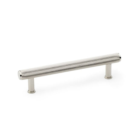 This is an image showing Alexander & Wilks Crispin Knurled T-bar Cupboard Pull Handle - Polished Nickel - Centres 128mm aw809-128-pn available to order from T.H Wiggans Ironmongery in Kendal, quick delivery and discounted prices.