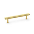 This is an image showing Alexander & Wilks Crispin Knurled T-bar Cupboard Pull Handle - Satin Brass PVD - Centres 128mm aw809-128-sbpvd available to order from T.H Wiggans Ironmongery in Kendal, quick delivery and discounted prices.