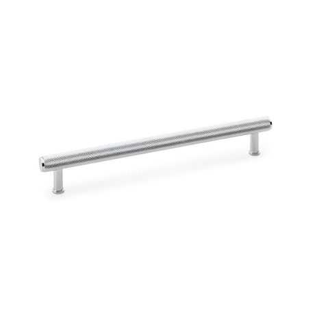 This is an image showing Alexander & Wilks Crispin Knurled T-bar Cupboard Pull Handle - Polished Chrome - Centres 224mm aw809-224-pc available to order from T.H Wiggans Ironmongery in Kendal, quick delivery and discounted prices.