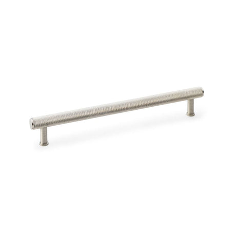 This is an image showing Alexander & Wilks Crispin Knurled T-bar Cupboard Pull Handle - Satin Nickel - Centres 224mm aw809-224-sn available to order from T.H Wiggans Ironmongery in Kendal, quick delivery and discounted prices.