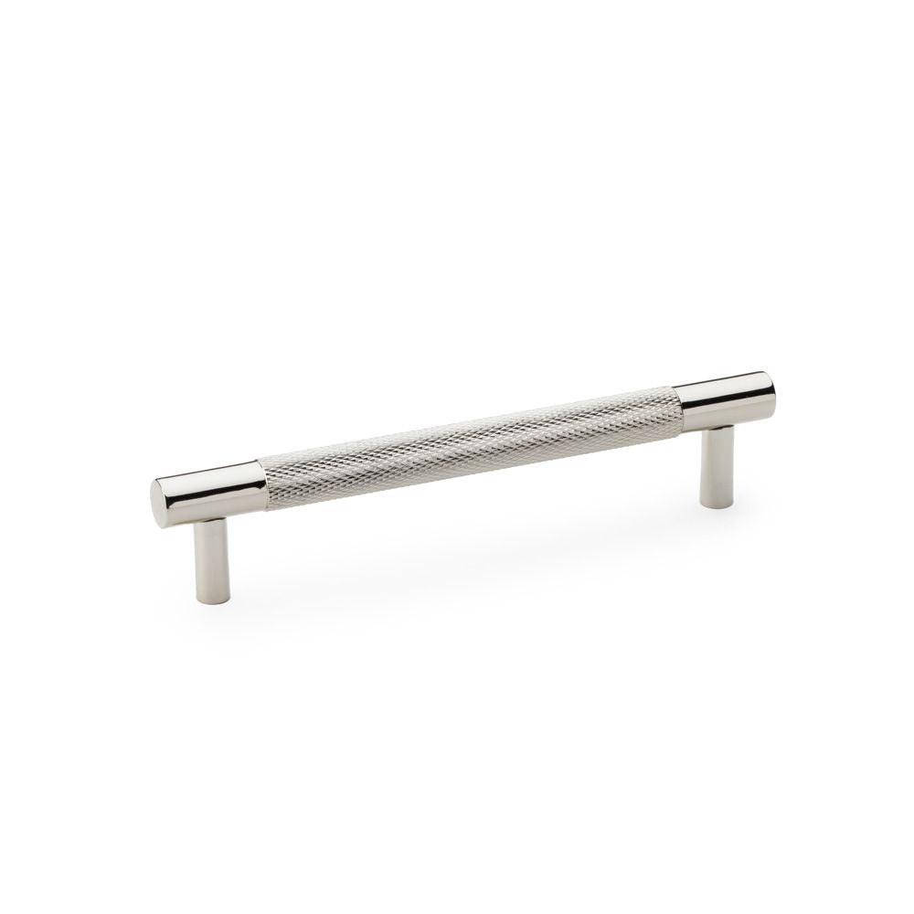 This is an image showing Alexander & Wilks Brunel Knurled T-Bar Cupboard Handle - Polished Nickel - Centres 128mm aw810-128-pn available to order from T.H Wiggans Ironmongery in Kendal, quick delivery and discounted prices.