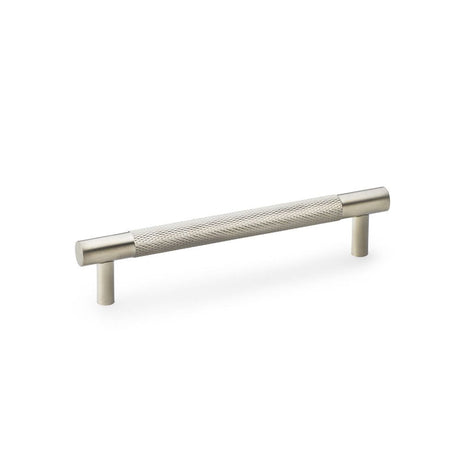 This is an image showing Alexander & Wilks Brunel Knurled T-Bar Cupboard Handle - Satin Nickel - Centres 128mm aw810-128-sn available to order from T.H Wiggans Ironmongery in Kendal, quick delivery and discounted prices.