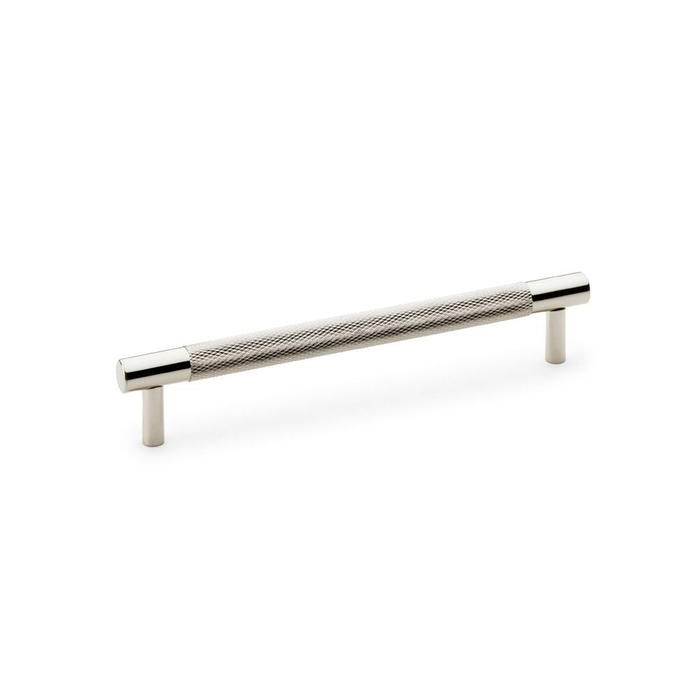 This is an image showing Alexander & Wilks Brunel Knurled T-Bar Cupboard Handle - Polished Nickel - Centres 160mm aw810-160-pn available to order from T.H Wiggans Ironmongery in Kendal, quick delivery and discounted prices.